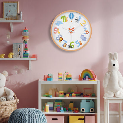 Kids Room Wall Clock Animal Theme - Playful Room Decor (25cm diameter)