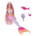 Barbie Mermaid Doll, Malibu with Pink Hair, Styling Accessories, Pet Dolphin and Water-Activated Color Change Feature Multicolor - 3Y+