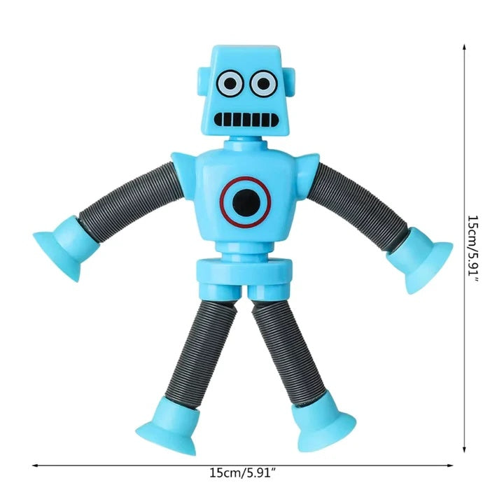 FlexiBots Stretchy Suction-Cup Robot Toy - Pack of 4