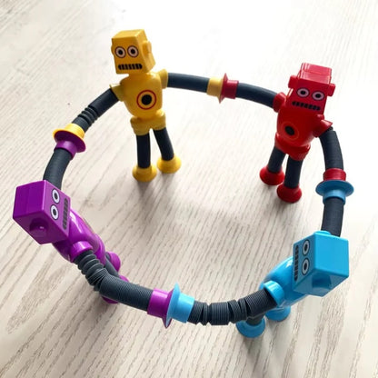 FlexiBots Stretchy Suction-Cup Robot Toy - Pack of 4
