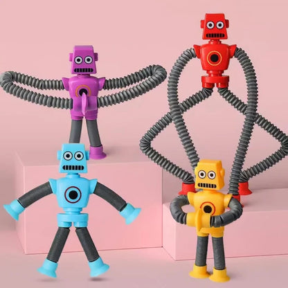 FlexiBots Stretchy Suction-Cup Robot Toy - Pack of 4