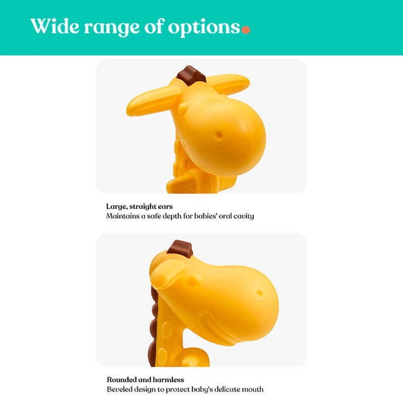 Giraffe Soothing Teether for Babies - BPA-Free Silicon - With protective case