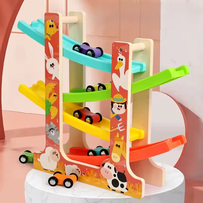 Wooden Montessori Track Car Glide - 3Y+