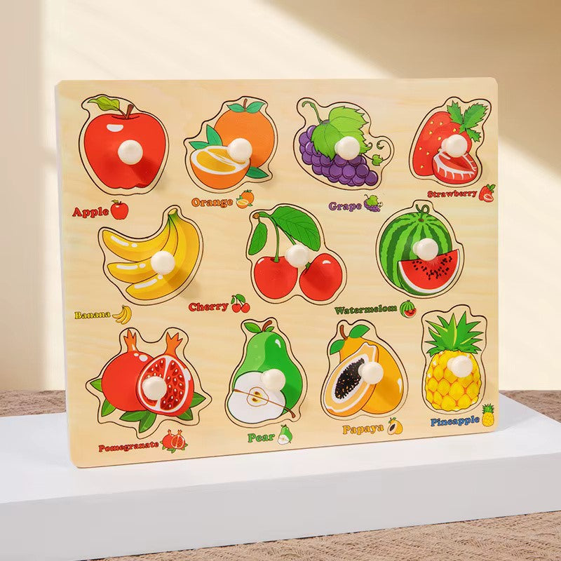 Wooden Montessori Puzzle Educational Pairing Board - 1Y+