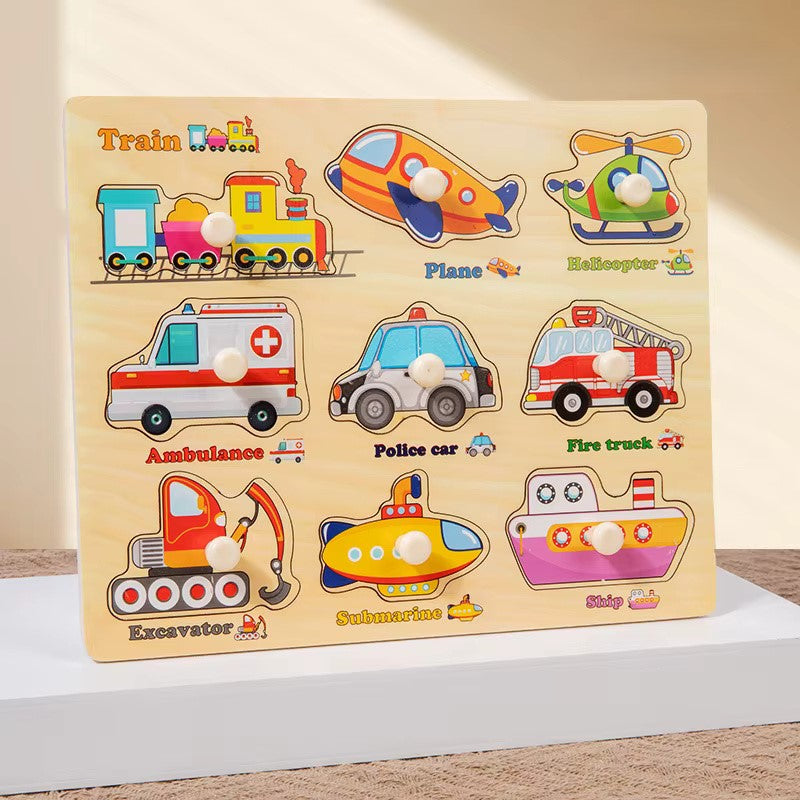 Wooden Montessori Puzzle Educational Pairing Board - 1Y+