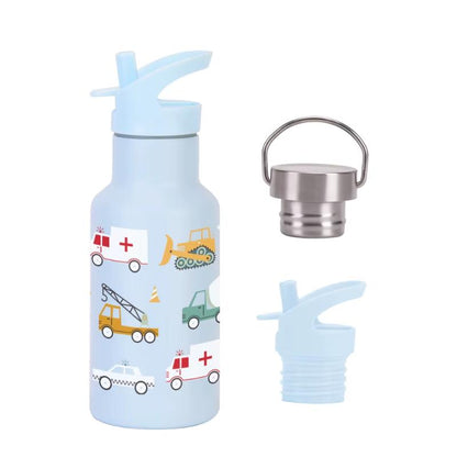 Kids Stainless Steel BPA-free Water Bottle with Lid and Straw - 350 ML