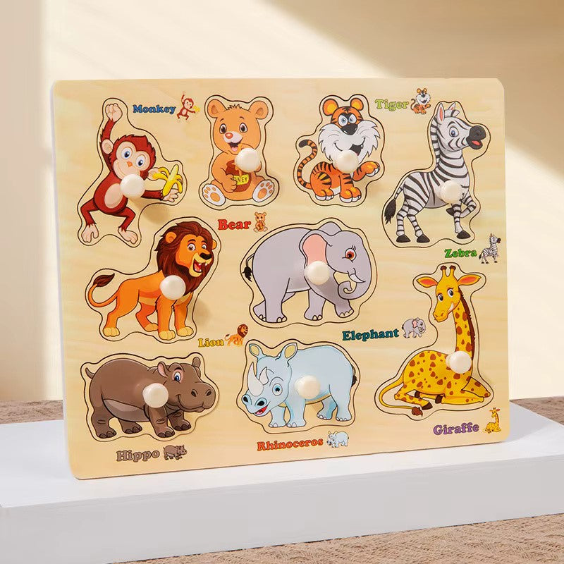 Wooden Montessori Puzzle Educational Pairing Board - 1Y+
