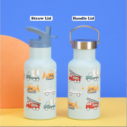 Kids Stainless Steel BPA-free Water Bottle with Lid and Straw - 350 ML