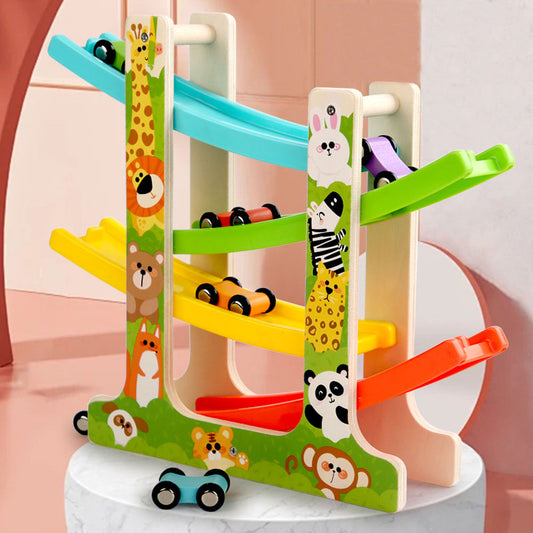 Wooden Montessori Track Car Glide - 3Y+
