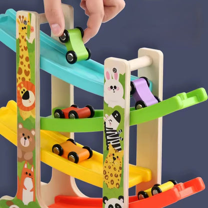 Wooden Montessori Track Car Glide - 3Y+