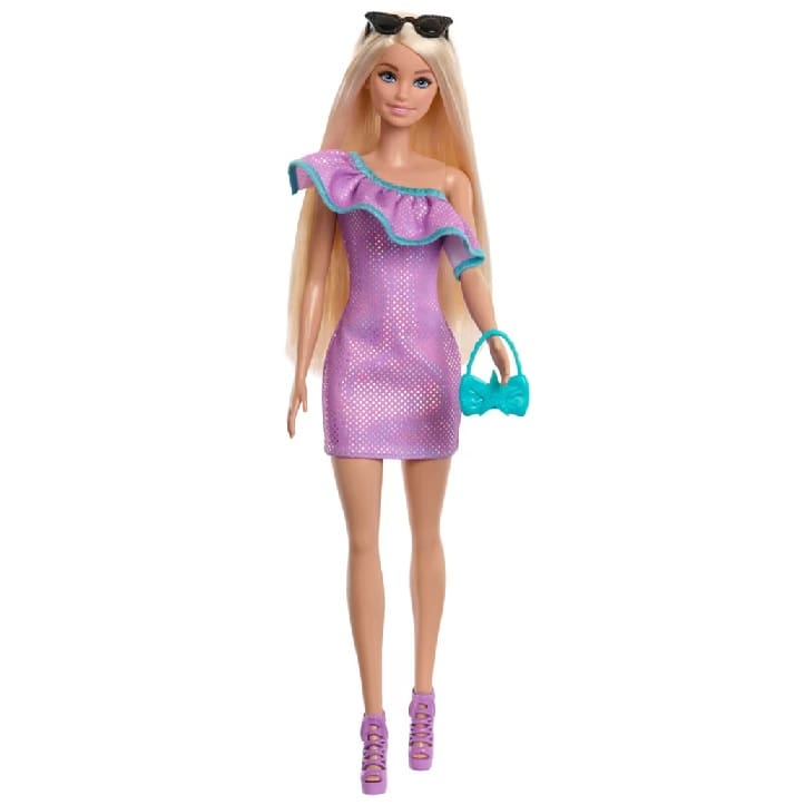 Barbie Fashion Doll With Clothes And Accessories including Party Dresses & Purses (3 Outfits) - 3Y+