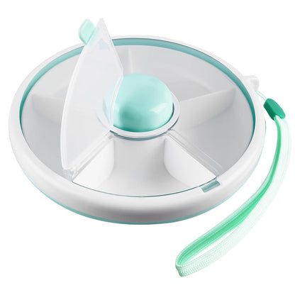 Kids Snack Spinner Box with Hand Strap - BPA Free | Dishwasher Safe | No Spill, Leakproof