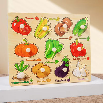 Wooden Montessori Puzzle Educational Pairing Board - 1Y+