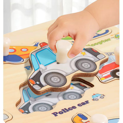 Wooden Montessori Puzzle Educational Pairing Board - 1Y+