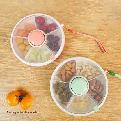 Kids Snack Spinner Box with Hand Strap - BPA Free | Dishwasher Safe | No Spill, Leakproof