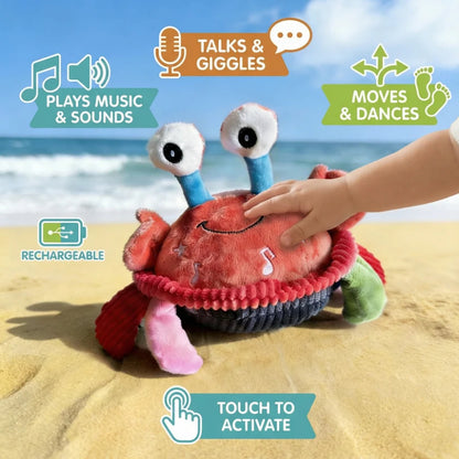 Bouncing Interactive Musical Plush Crab with Voice Function - 6M+