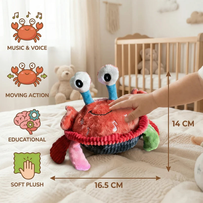 Bouncing Interactive Musical Plush Crab with Voice Function - 6M+