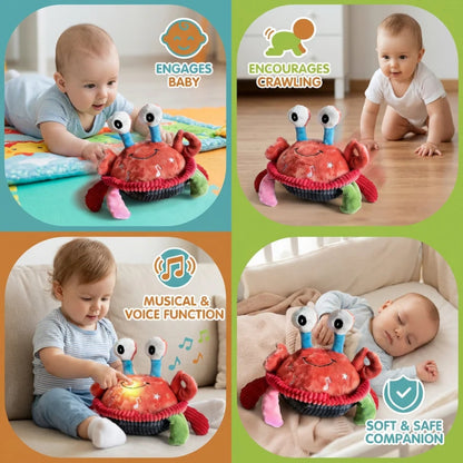 Bouncing Interactive Musical Plush Crab with Voice Function - 6M+