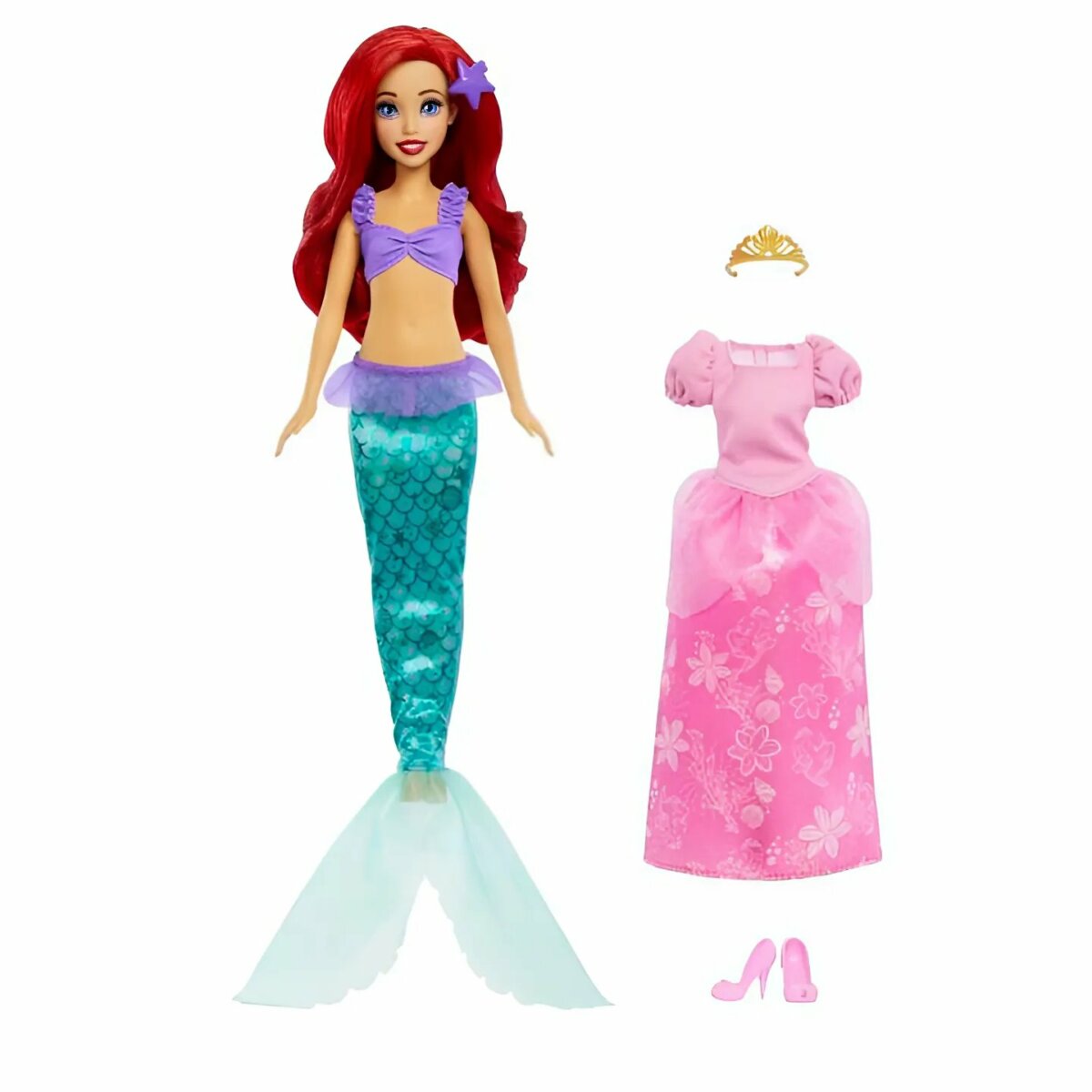2-in-1 Disney Princess Mermaid to Princess Ariel Doll Set