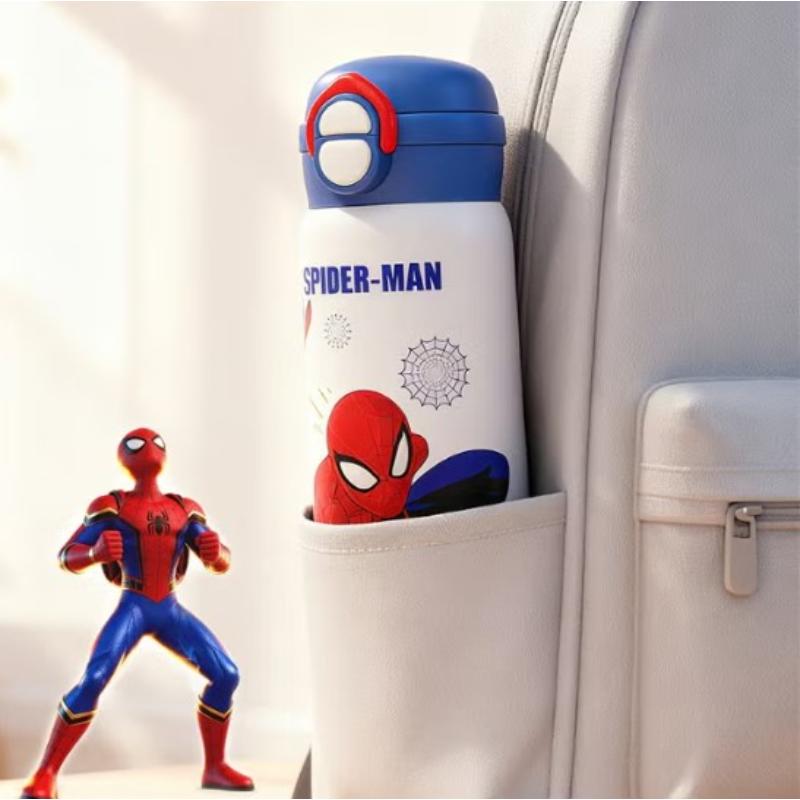 Spiderman Kids Stainless Steel Insulated Water Bottle Direct Drink & Straw Lid - 500mL