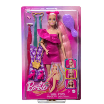 Barbie Fun & Fancy Hair Doll With Extra-Long Colorful Blonde Hair And Styling Accessories - 3Y+