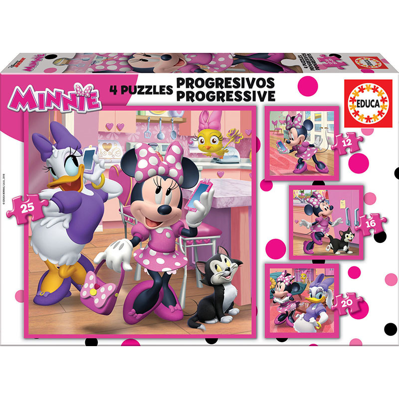 EDUCA Progressive Puzzles Minnie Mouse (12 to 25 pcs) - 3Y+