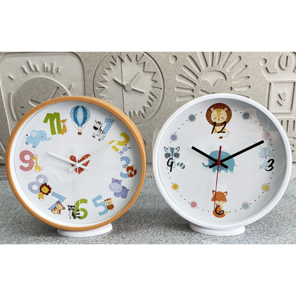 Kids Room Wall Clock Animal Theme - Playful Room Decor (25cm diameter)