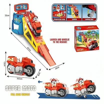 Paw Patrol Pull Back Motorcycle with Toy Figure