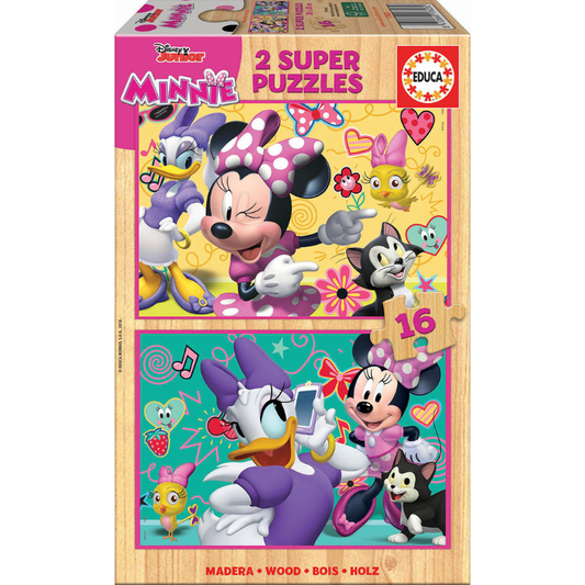EDUCA Minnie Wooden Puzzle 2×16 - 3Y+