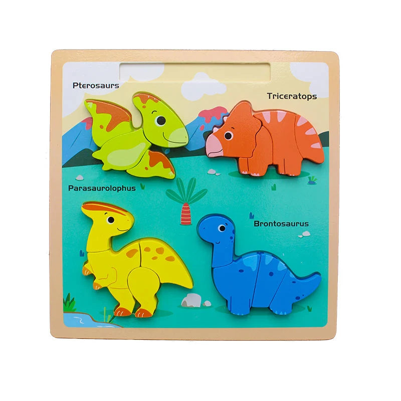Wooden Montessori Puzzle Jigsaw Drawing Board - 2Y+