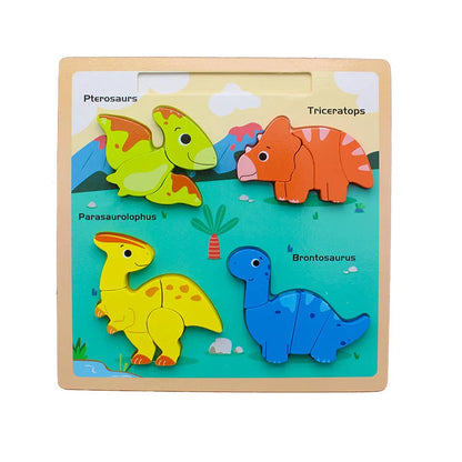 Wooden Montessori Puzzle Jigsaw Drawing Board - 2Y+