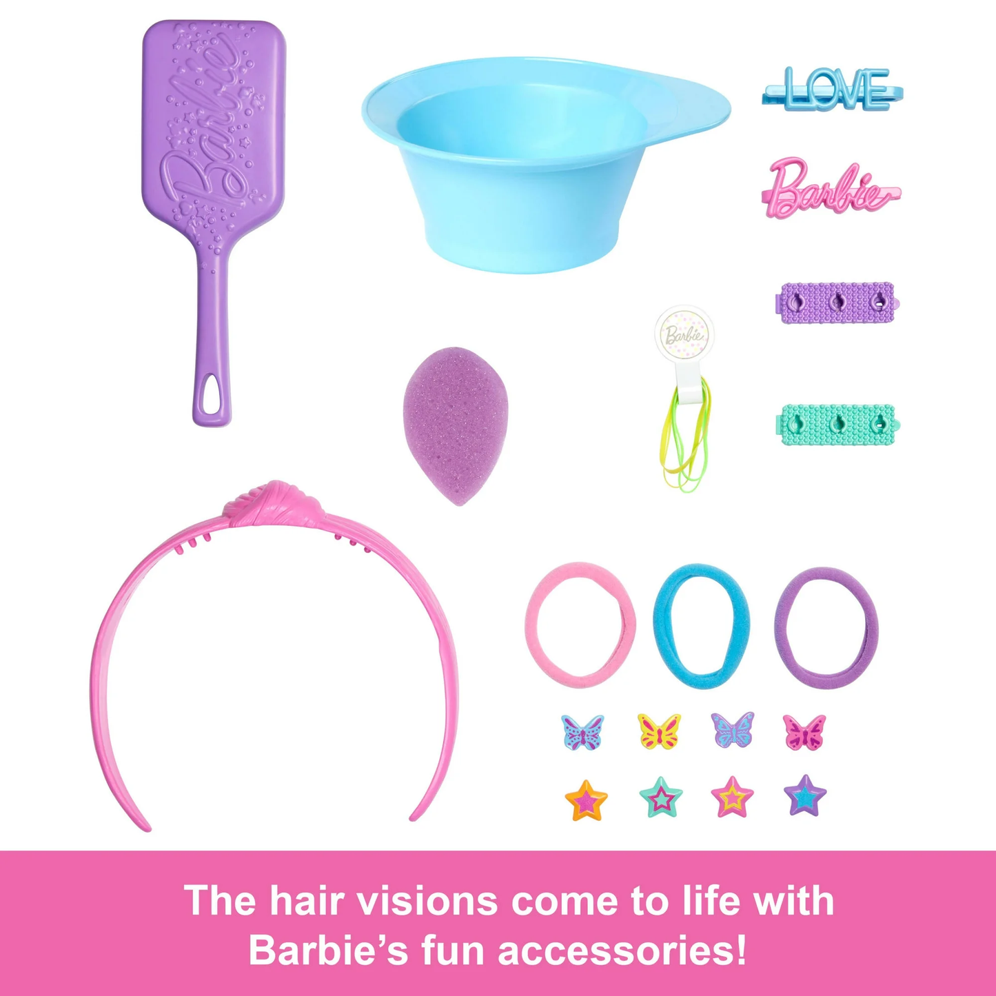Barbie Color Reveal - Blonde Hair Styling Head, Pastel Highlights - Over 20 Hair Accessories - 3Y+