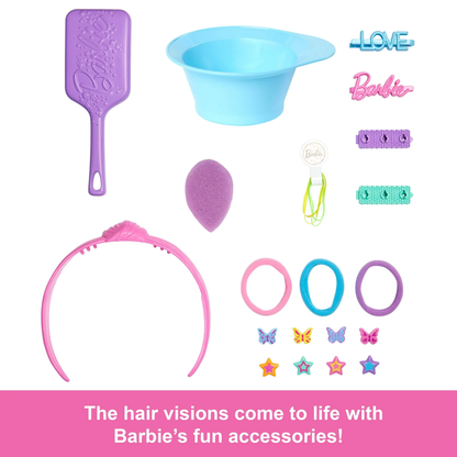 Barbie Color Reveal - Blonde Hair Styling Head, Pastel Highlights - Over 20 Hair Accessories - 3Y+