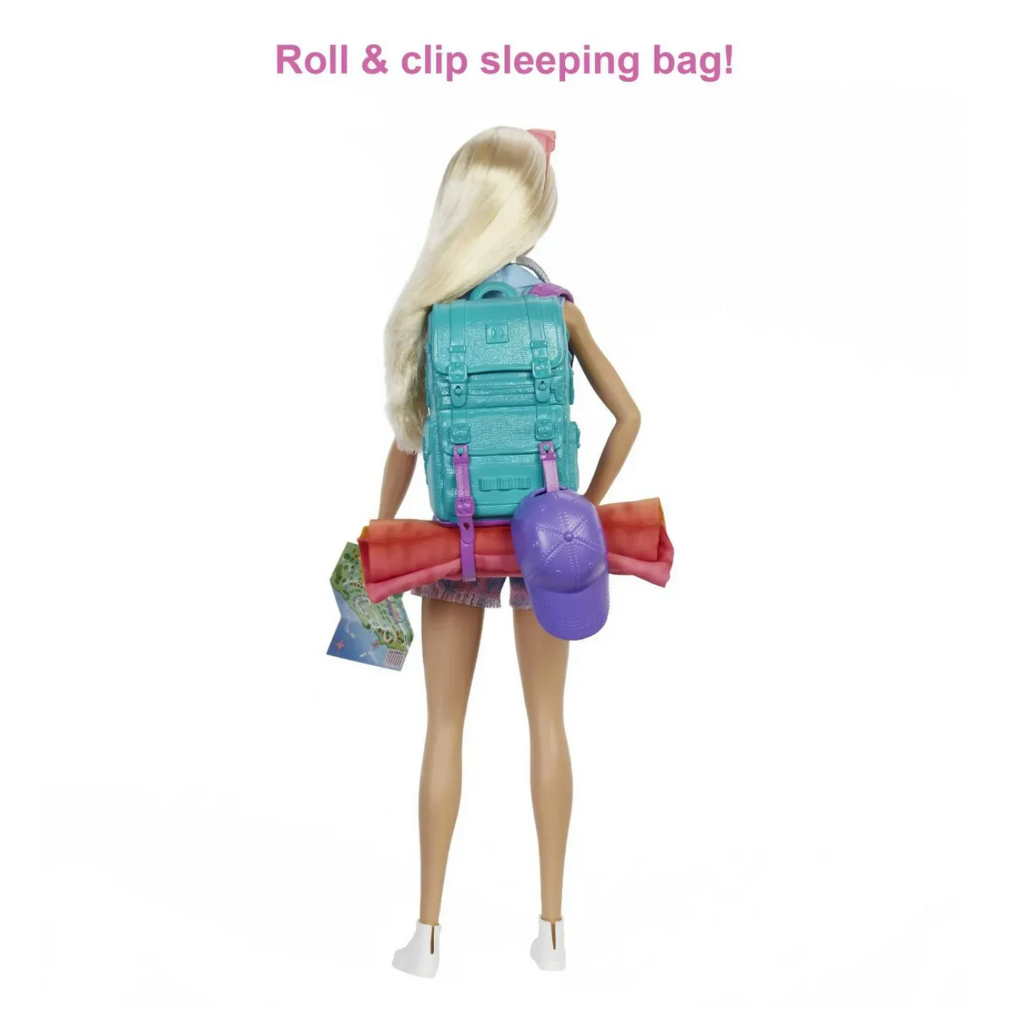 Barbie Malibu Doll & 10+ Accessories, Camping-Theme Set with Puppy, Sleeping Bag & More - 3Y+