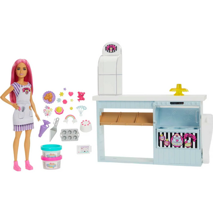Barbie Pastry Playset with Doll (Pink Hair) with Accessories - 3Y+