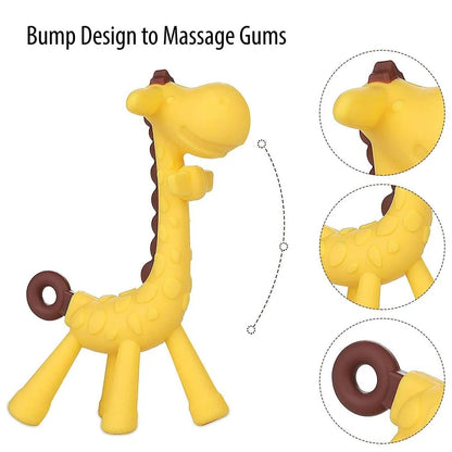 Giraffe Soothing Teether for Babies - BPA-Free Silicon - With protective case