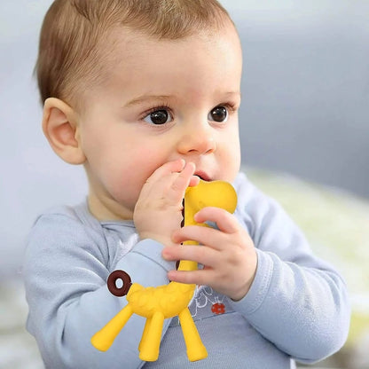 Giraffe Soothing Teether for Babies - BPA-Free Silicon - With protective case