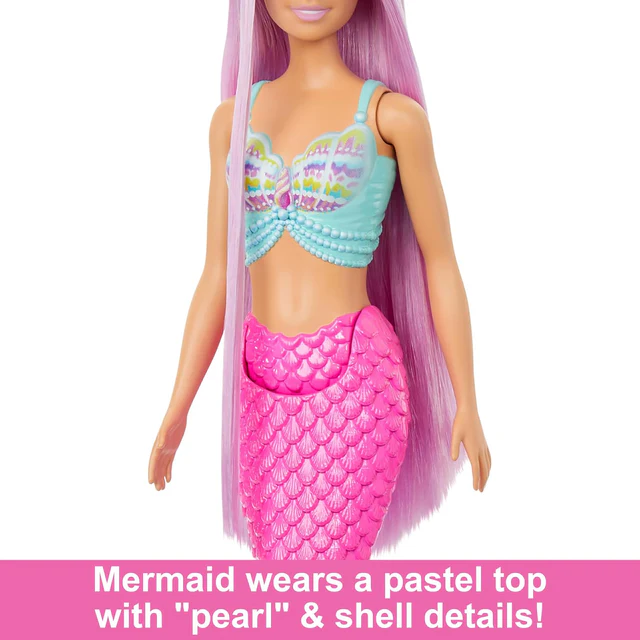 Barbie Mermaid Doll With 7-inch-Long Fantasy Hair & Accessories For Styling Play - 3Y+