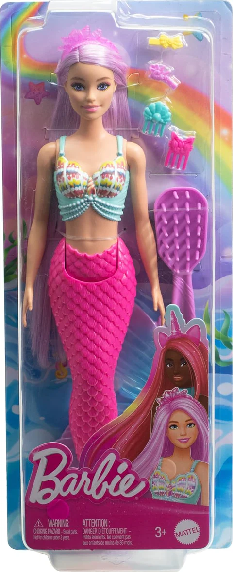 Barbie Mermaid Doll With 7-inch-Long Fantasy Hair & Accessories For Styling Play - 3Y+