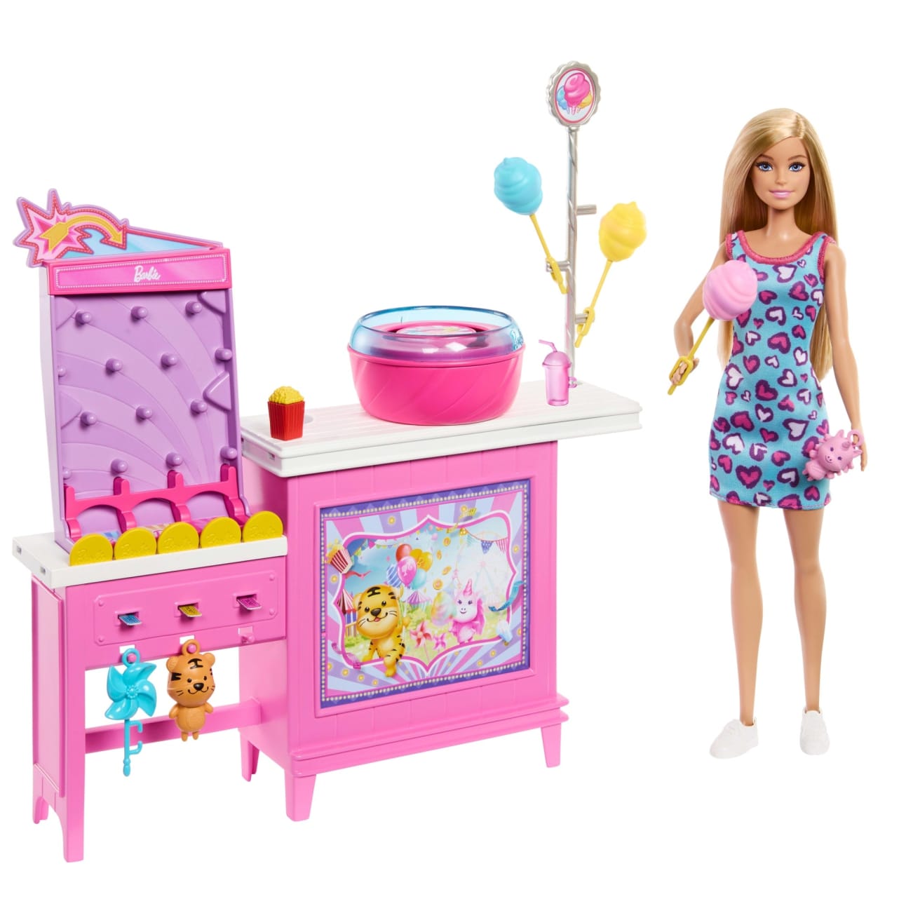 Barbie Mysteries: Beach Detectives Malibu Doll, Cotton Candy Game Playset & Accessories - 3Y+