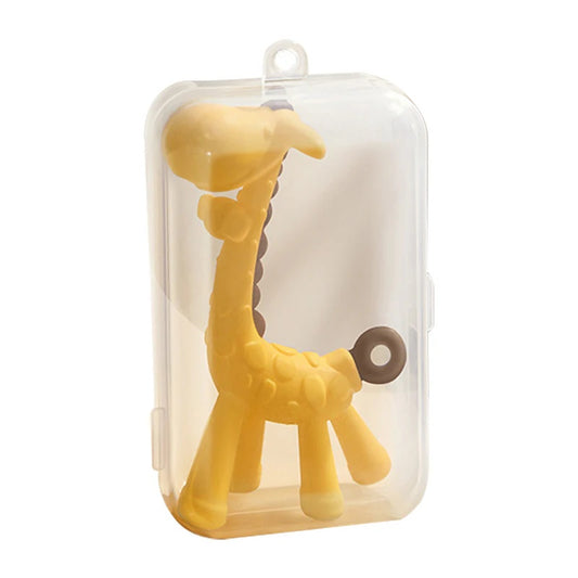 Giraffe Soothing Teether for Babies - BPA-Free Silicon - With protective case