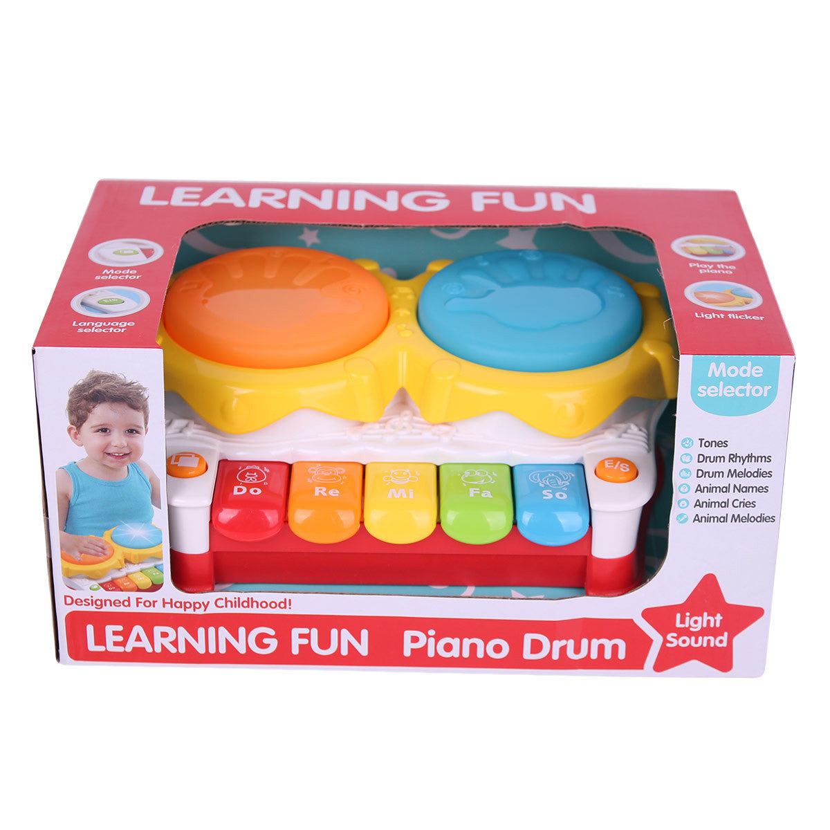 Children's multifunctional piano with drums - 0Y+