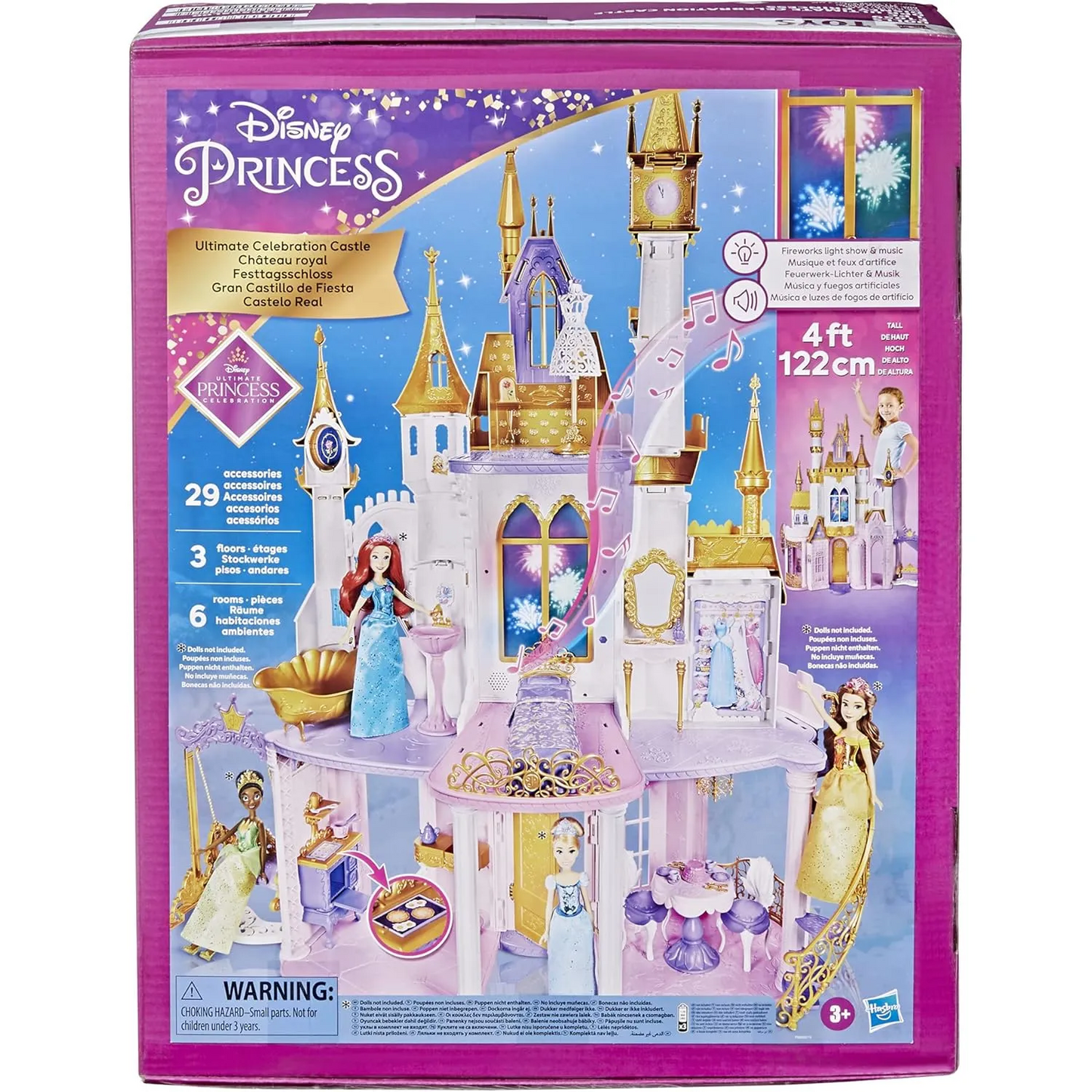 Disney Princess Ultimate Celebration Castle, 125cm Tall Doll House (Dolls not included) - 3Y+