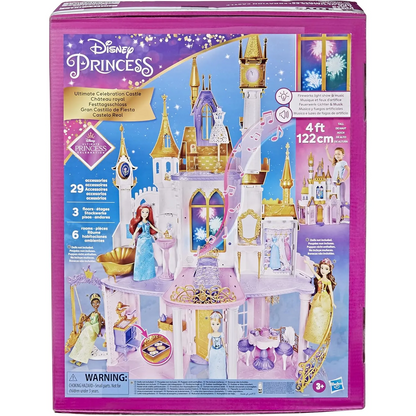 Disney Princess Ultimate Celebration Castle, 125cm Tall Doll House (Dolls not included) - 3Y+
