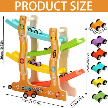 Wooden Montessori Track Car Glide - 3Y+