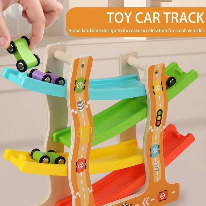 Wooden Montessori Track Car Glide - 3Y+
