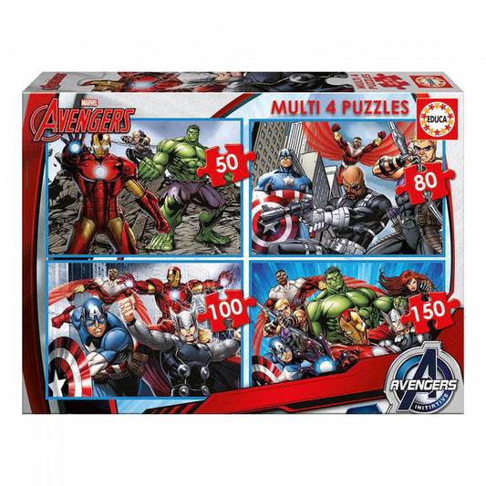 EDUCA Avengers Multi 4 Puzzles - 5Y+