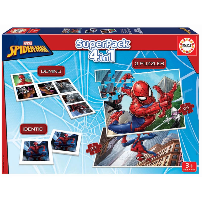 EDUCA  Superpack 4 in 1 Spiderman - 3Y+