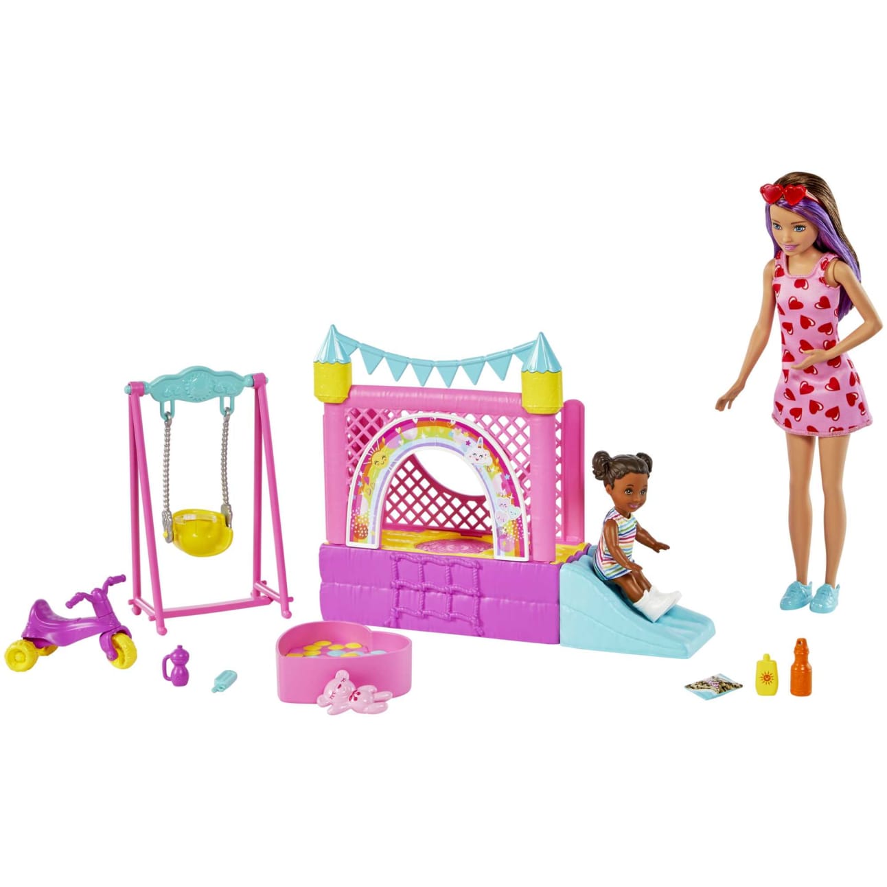Barbie Skipper Babysitters Inc. Bounce House Playset With Dolls & Accessories - 3Y+