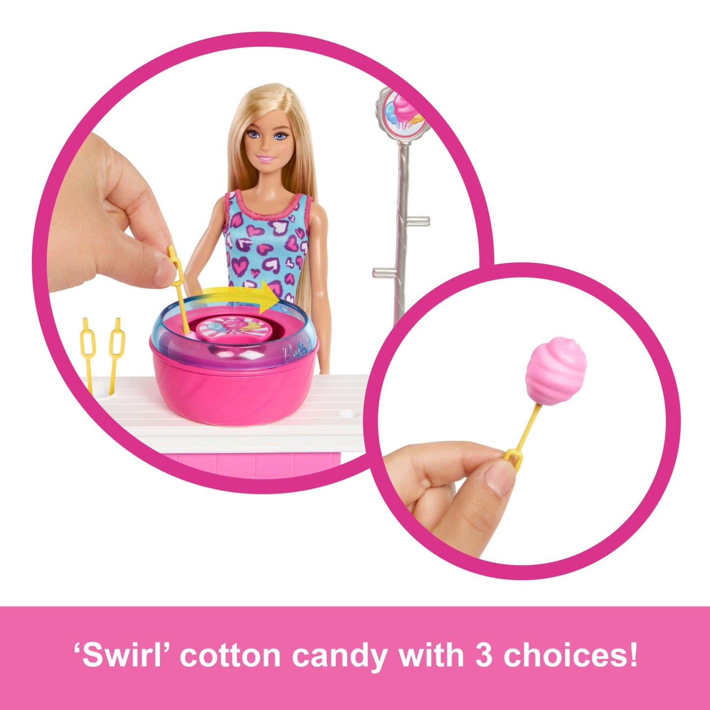 Barbie Mysteries: Beach Detectives Malibu Doll, Cotton Candy Game Playset & Accessories - 3Y+